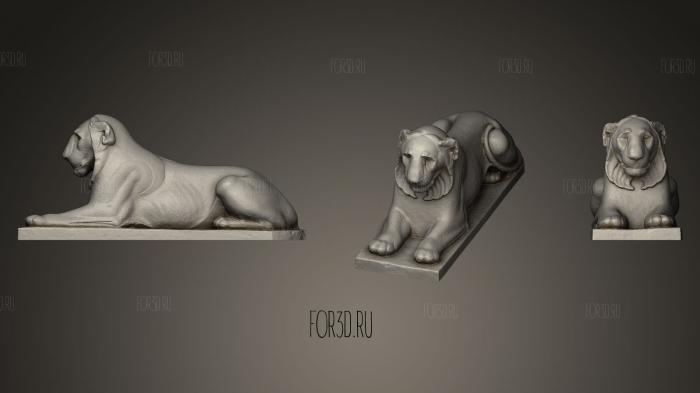 Laying Lion stl model for CNC